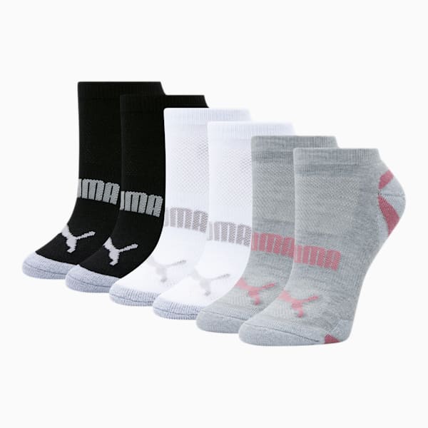 Women's Low Cut Socks [6 Pack], PINK / GREY, extralarge